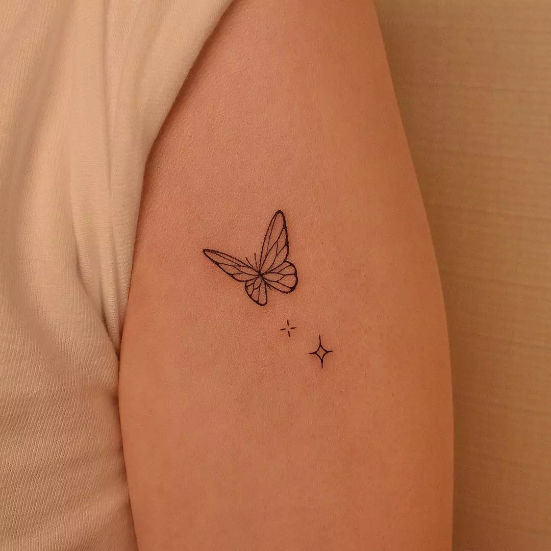 Cute Butterfly Hand Tattoo