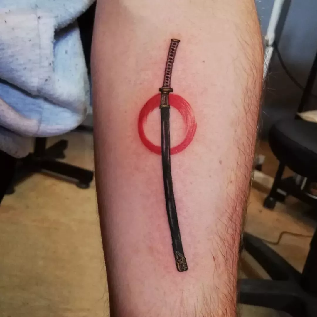 Enso Tattoo With Katana