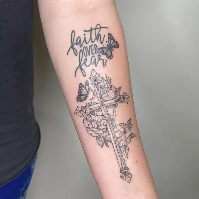 Faith + Love Infinity Tattoo | Feather Tattoo Wrist