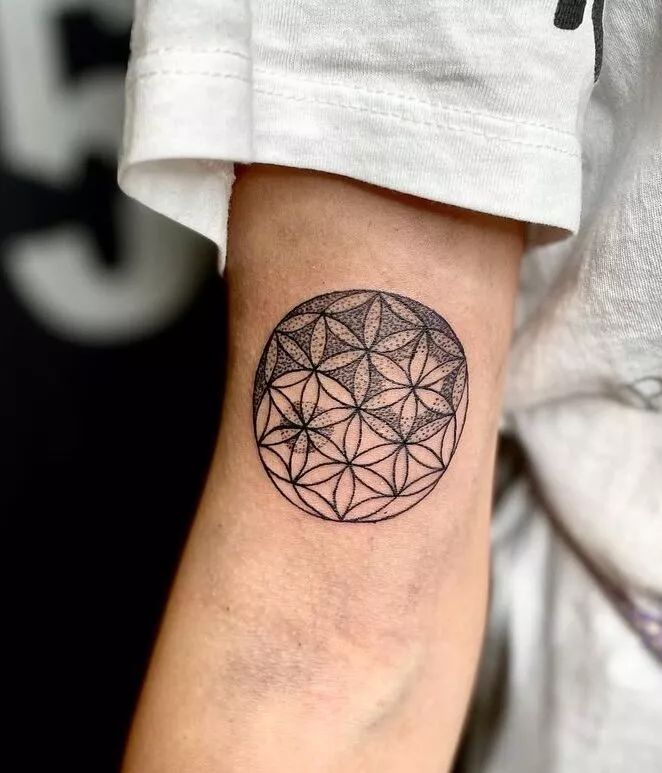 Flower Of Life Tattoo On The Hand