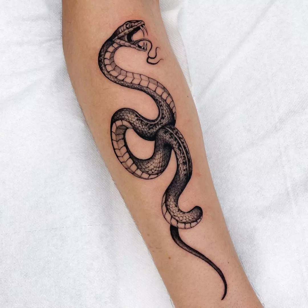 Serpent Tattoo On The Hand