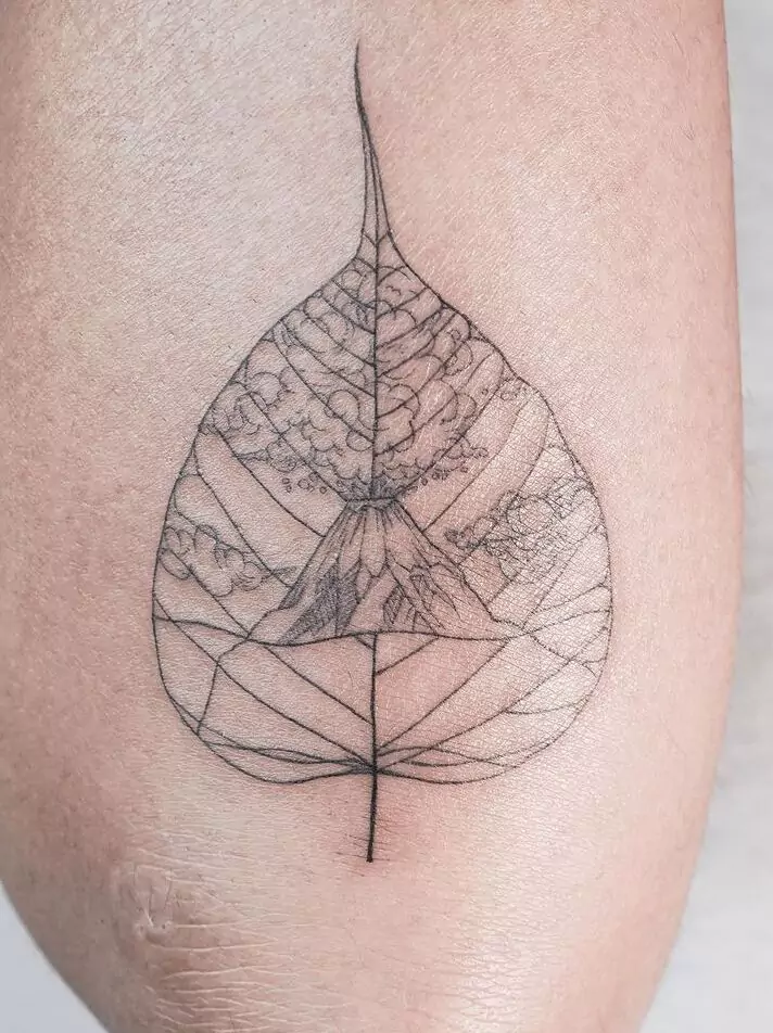 Simple Bodhi leaf Tattoo