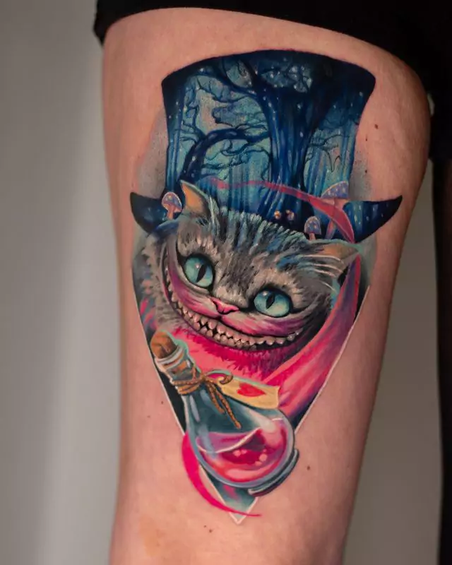 Tattooland - It's CatTatDay at Tattooland. Look at this sweet Cheshire cat  made by the amazing @jona.rhood with #tattooland #equipment #supplies  #needles #ink #tattoomachine #stencil #colorfultattoo #colortat  #vibrantcolors #colorful #artist #tattooist |