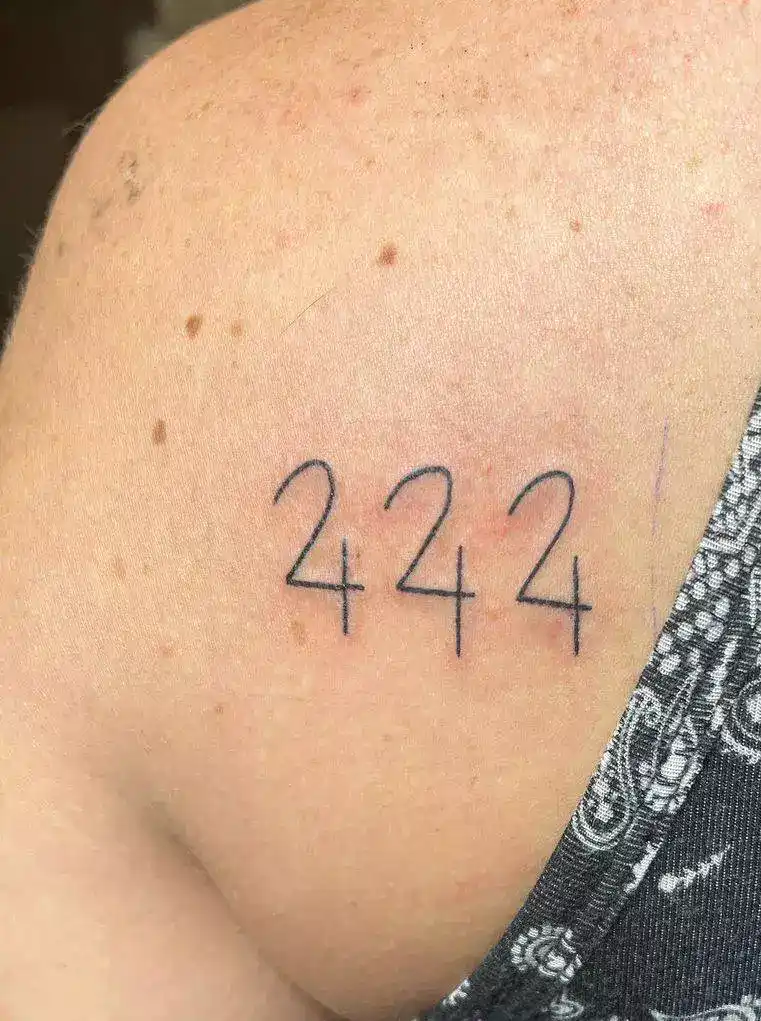 444 Back Tattoo