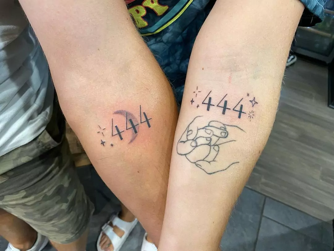 444 Tattoo Idea for Couples