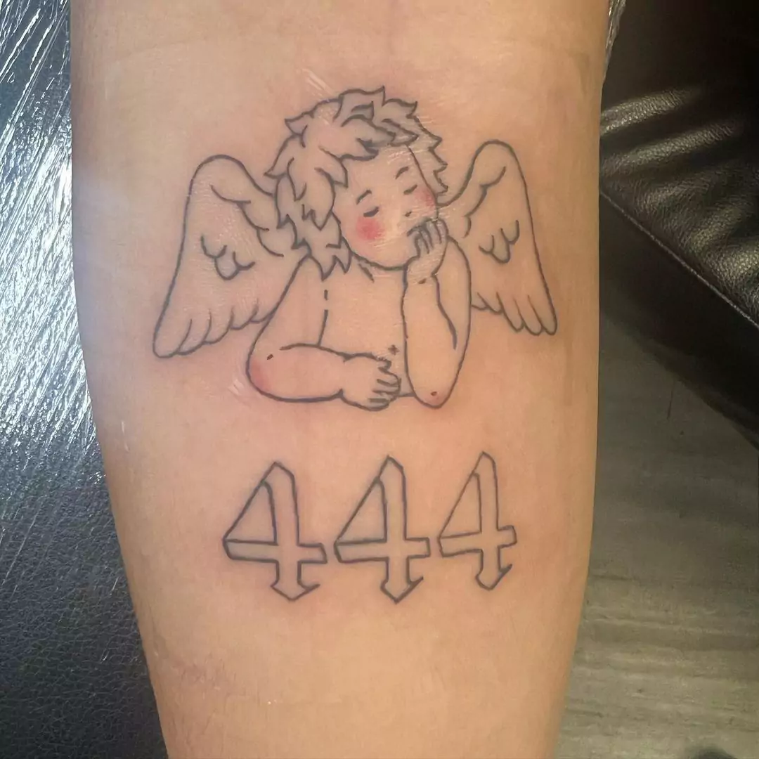 444 and baby angel tattoo