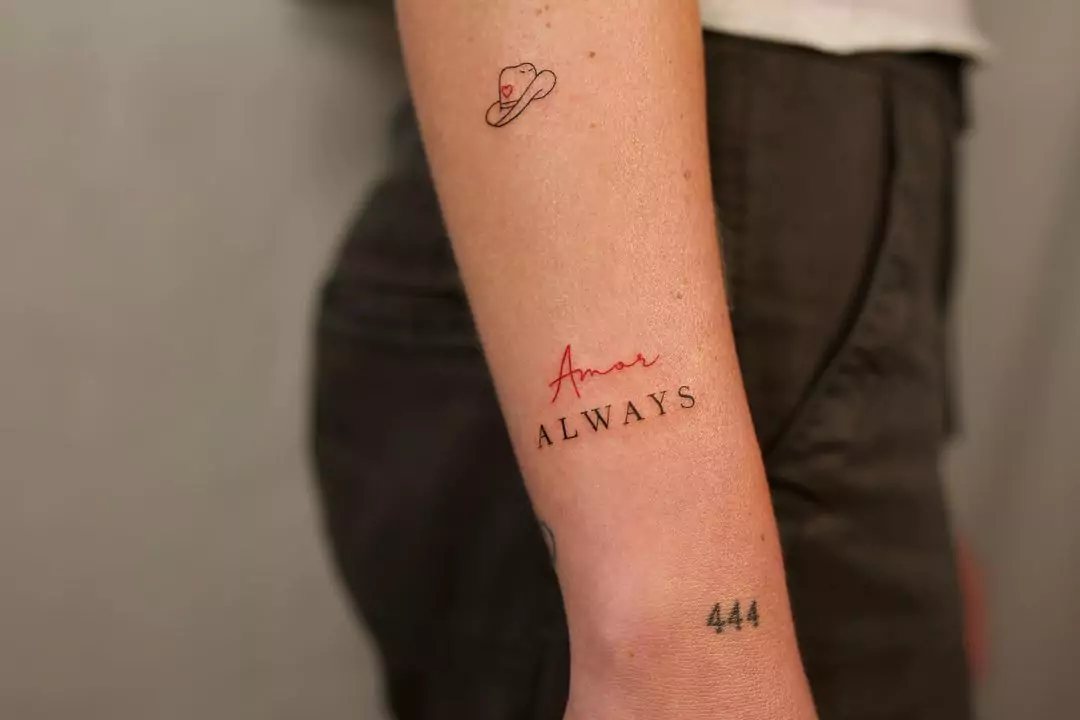 444 tattoo with words