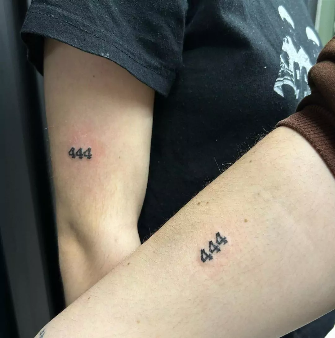 Couple 444 Angel Number Tattoo