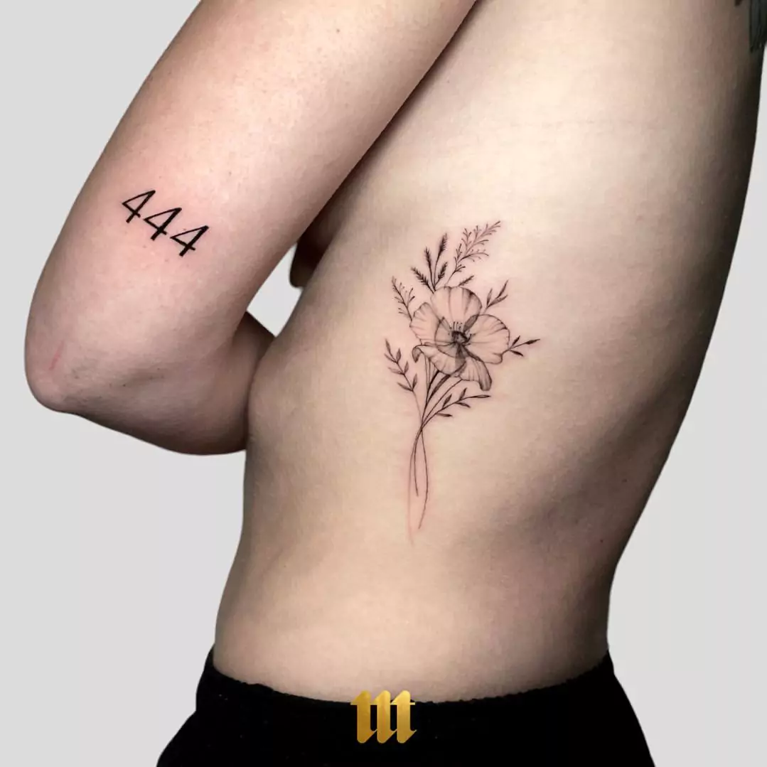 Floral 444 tattoo