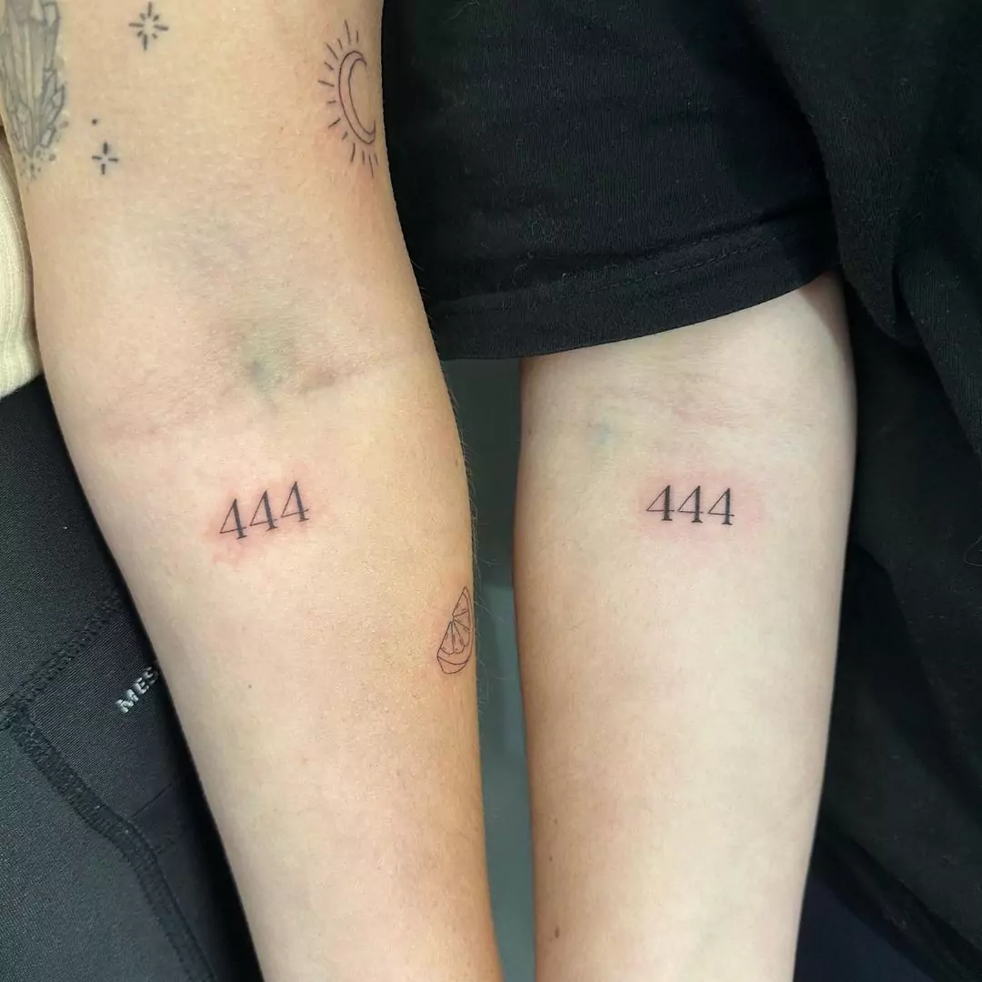 Matching 444 Hand Tattoo