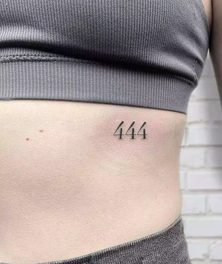 Small 444 Rib Tattoo