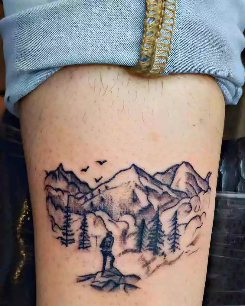mountain hiker tattoo