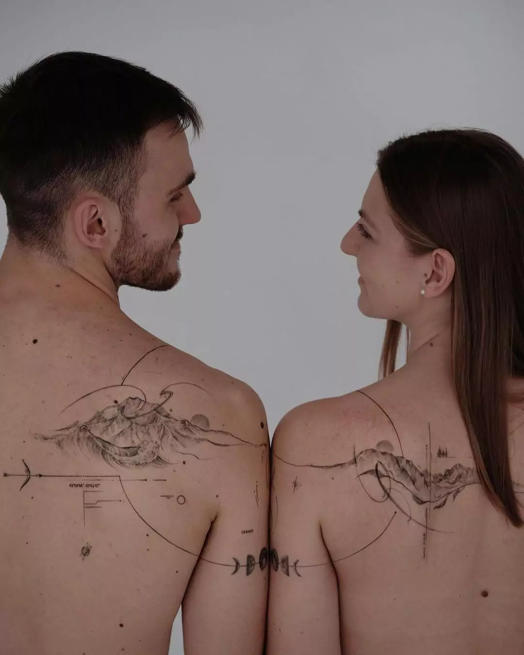 mountain tattoo for couples