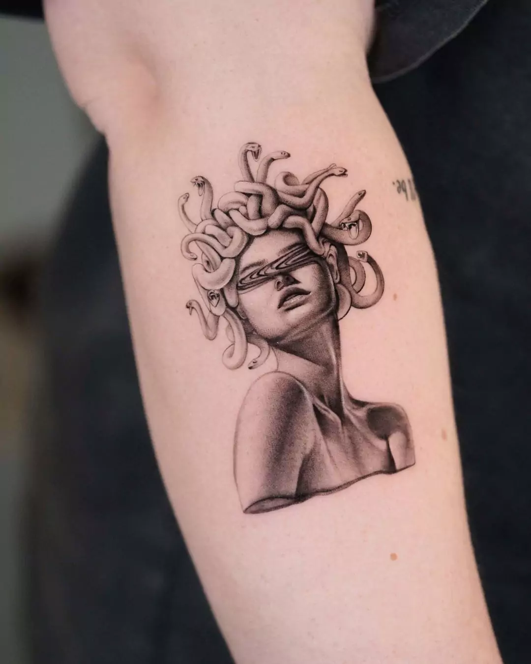 awesome medusa tattoo on the hand