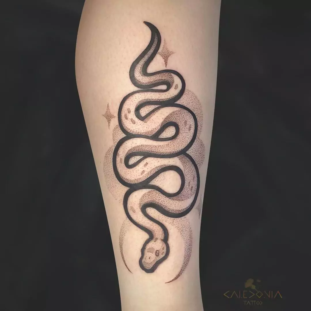 cute black snake tattoo