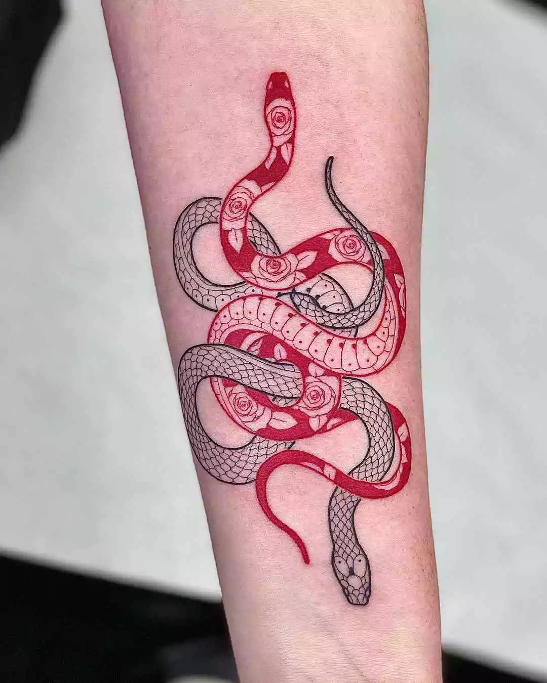 double color snake tattoo