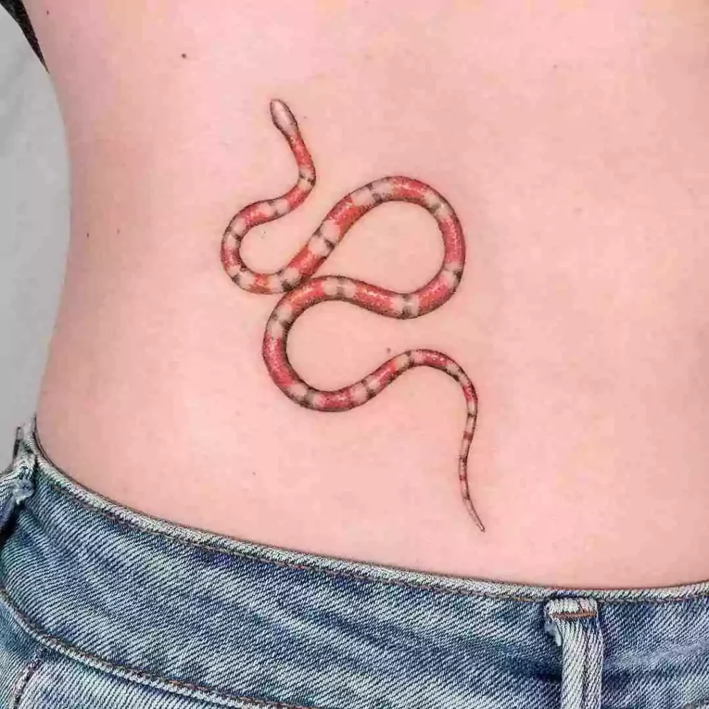 simple red snake tattoo