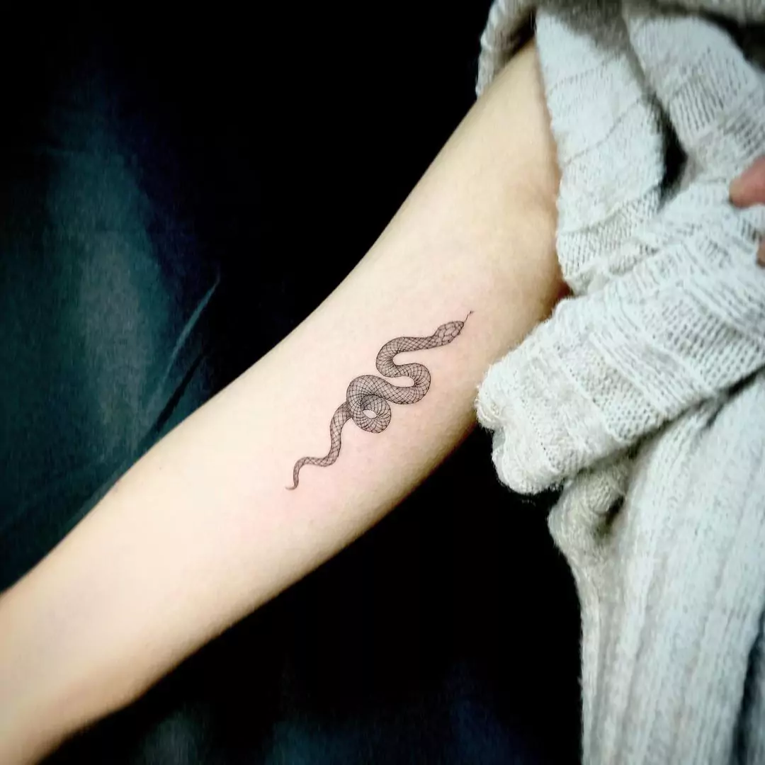 small snake arm tattoo