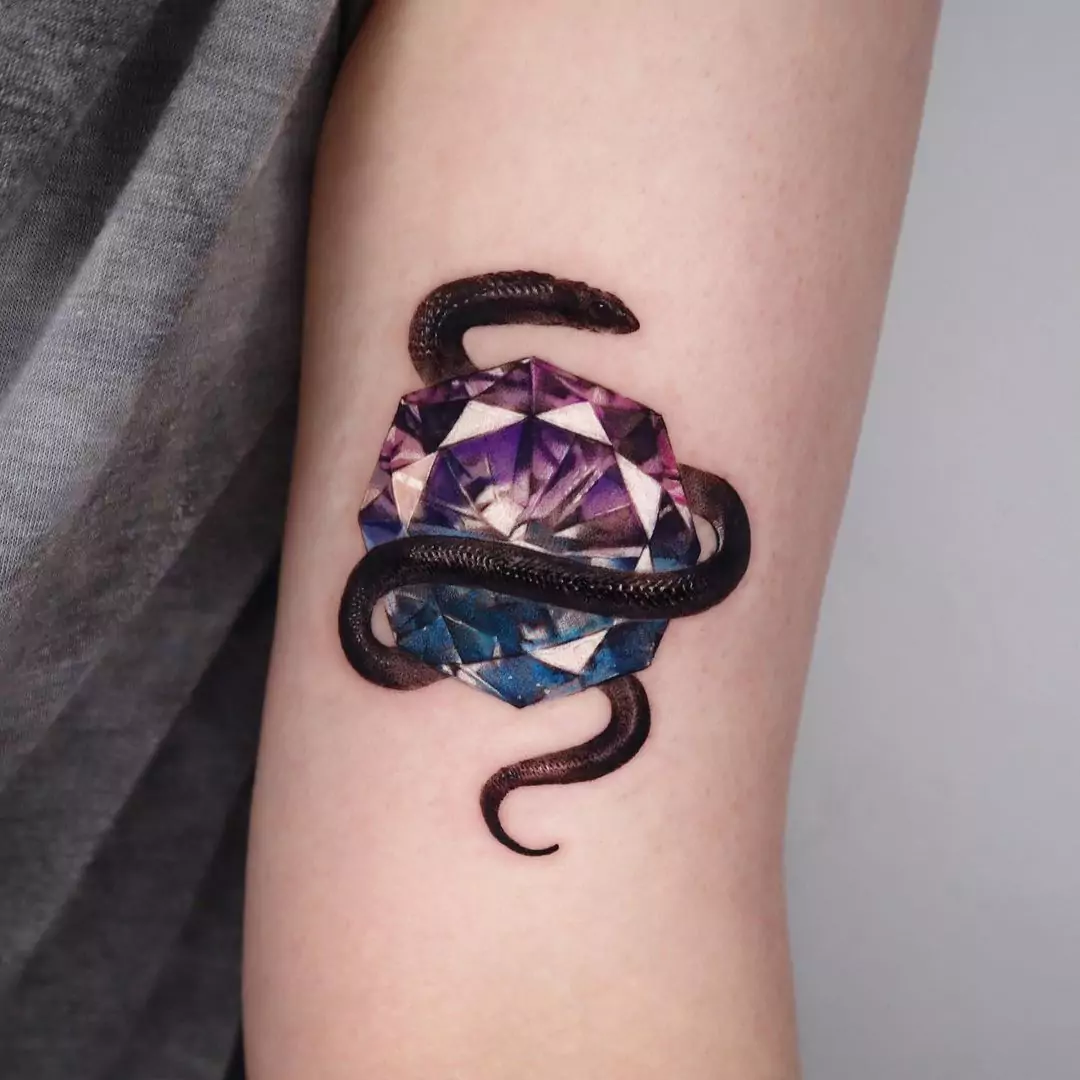 snake and gem tattoo