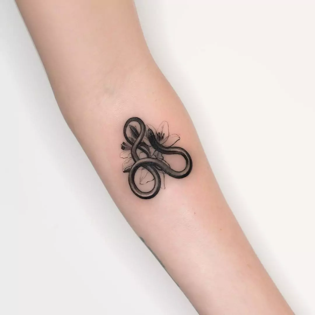 snake and lily tattoo