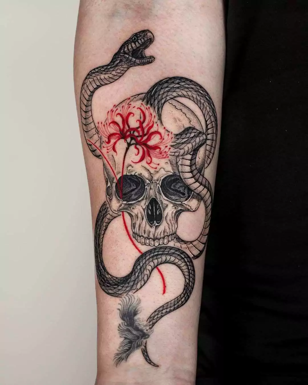 snake and skull tattoo