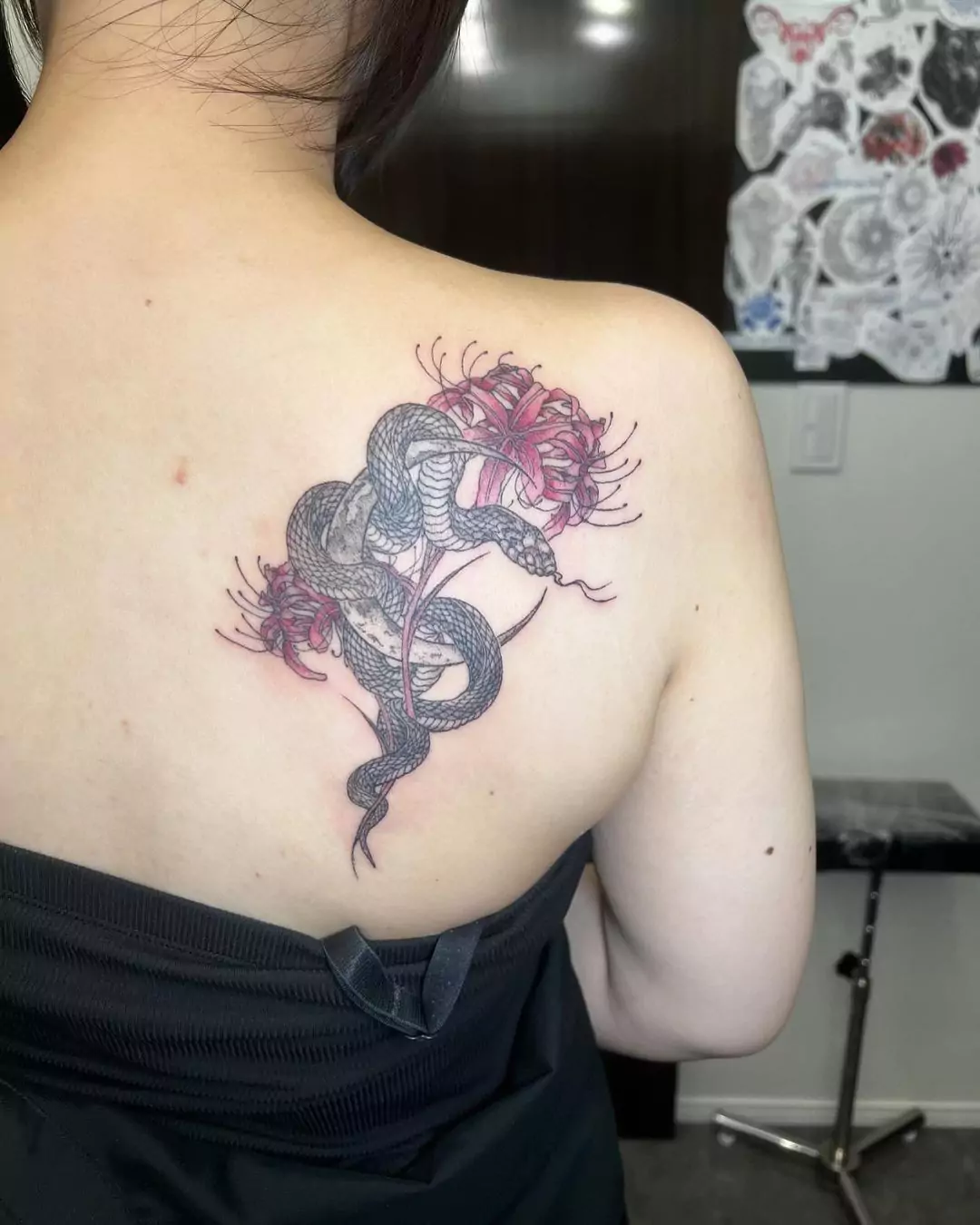 snake tattoo on the back