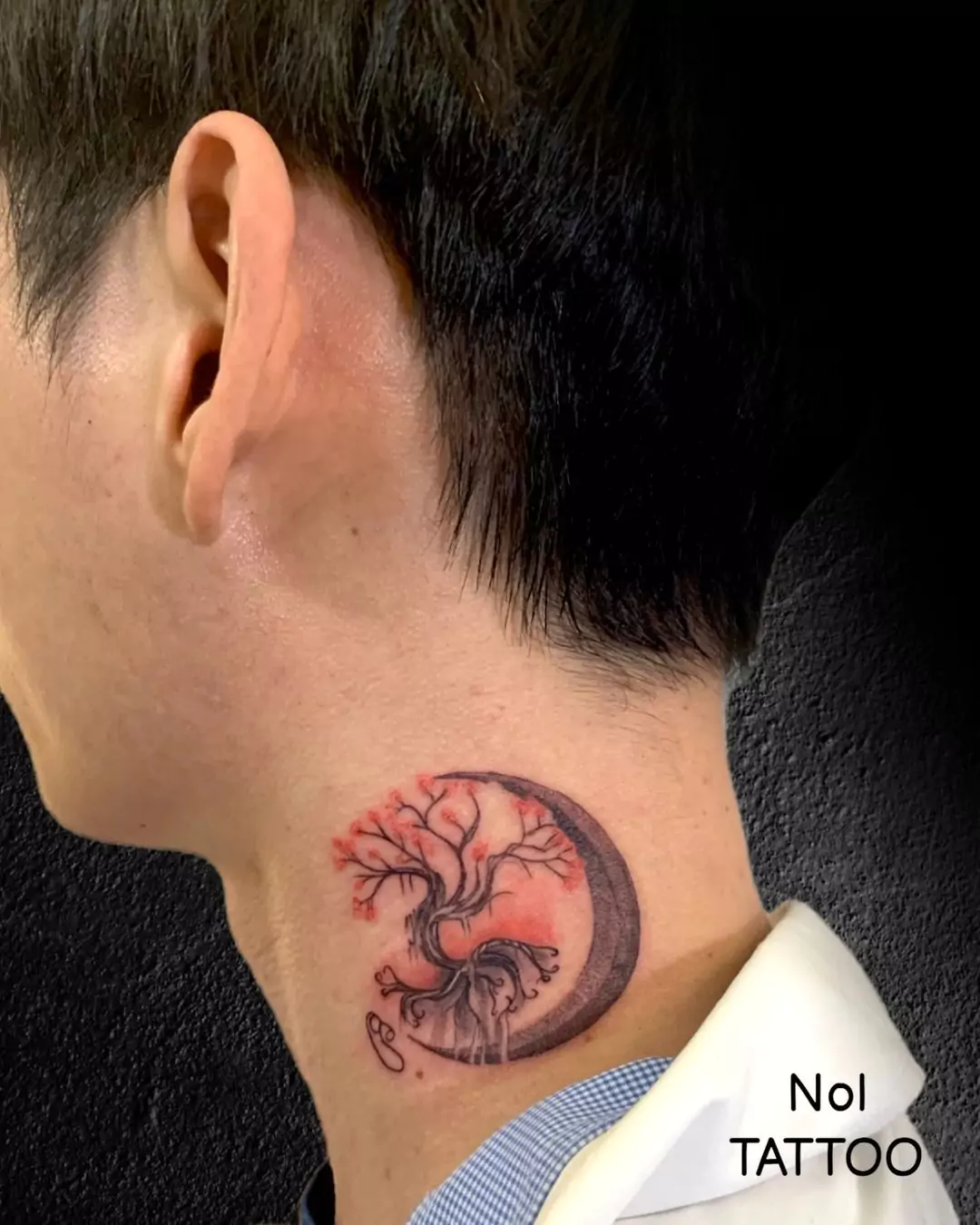 Tree of Life tattoo on the neck