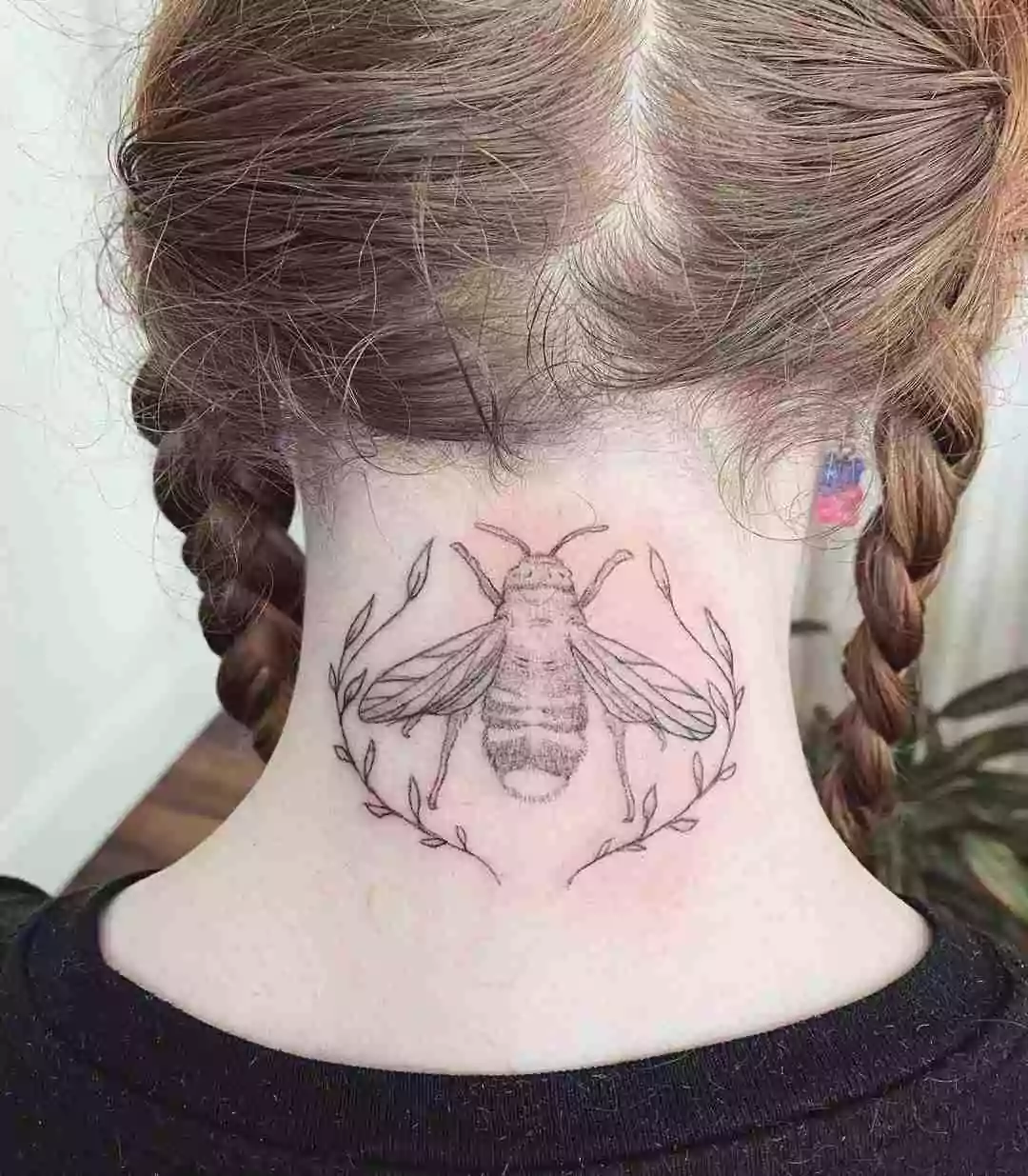 bumble bee neck tattoo