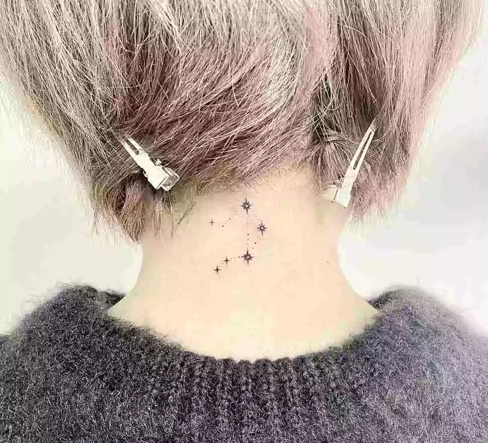 constellation neck tattoo