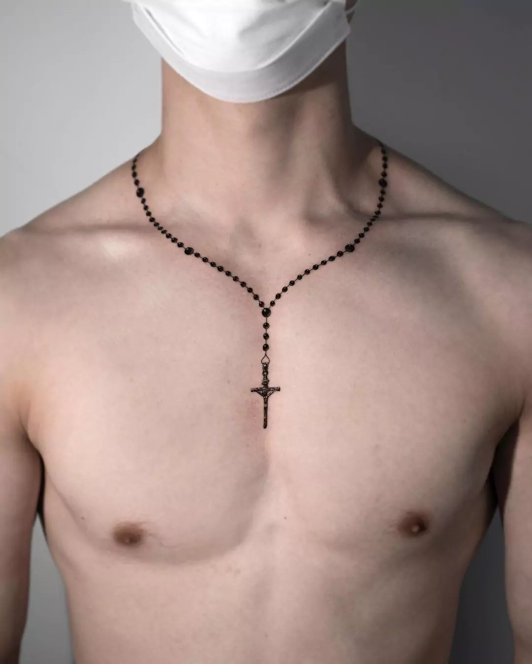 cross tattoo in necklace style