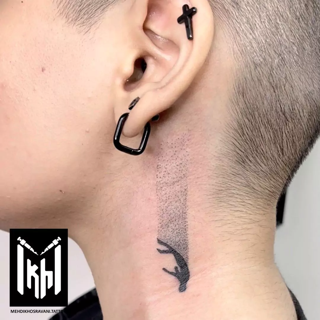 falling neck tattoo