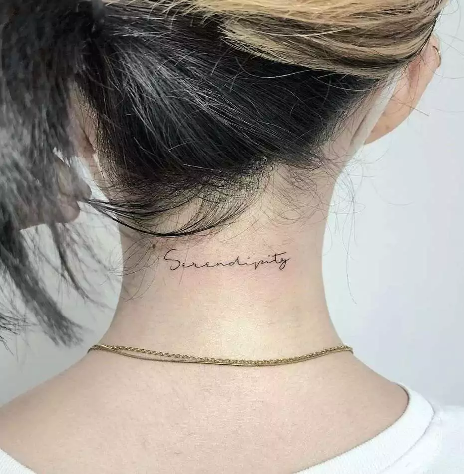 name tattoo on the neck