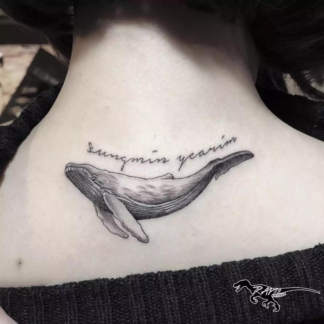 whale neck tattoo