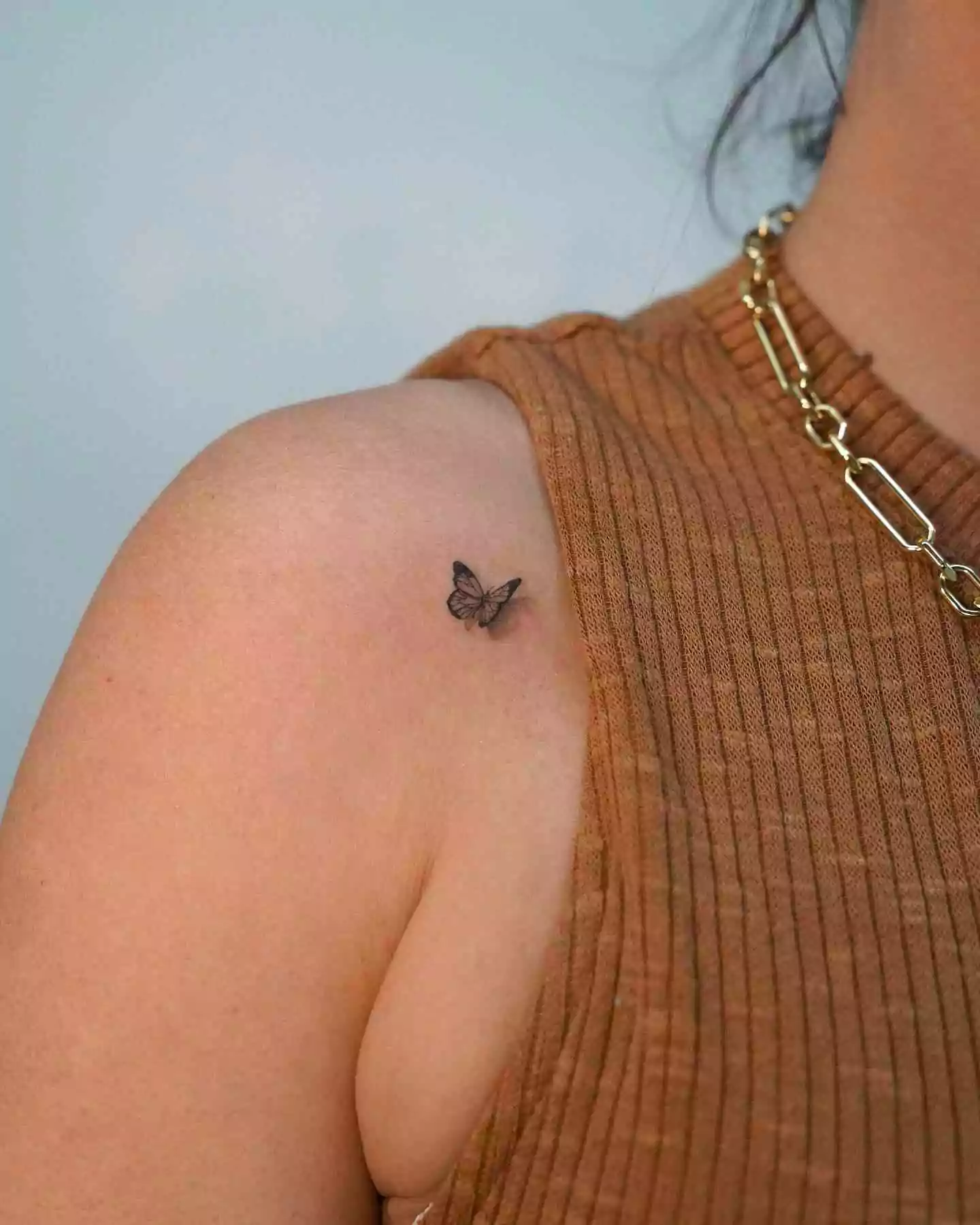 Butterfly tattoo on the shoulder