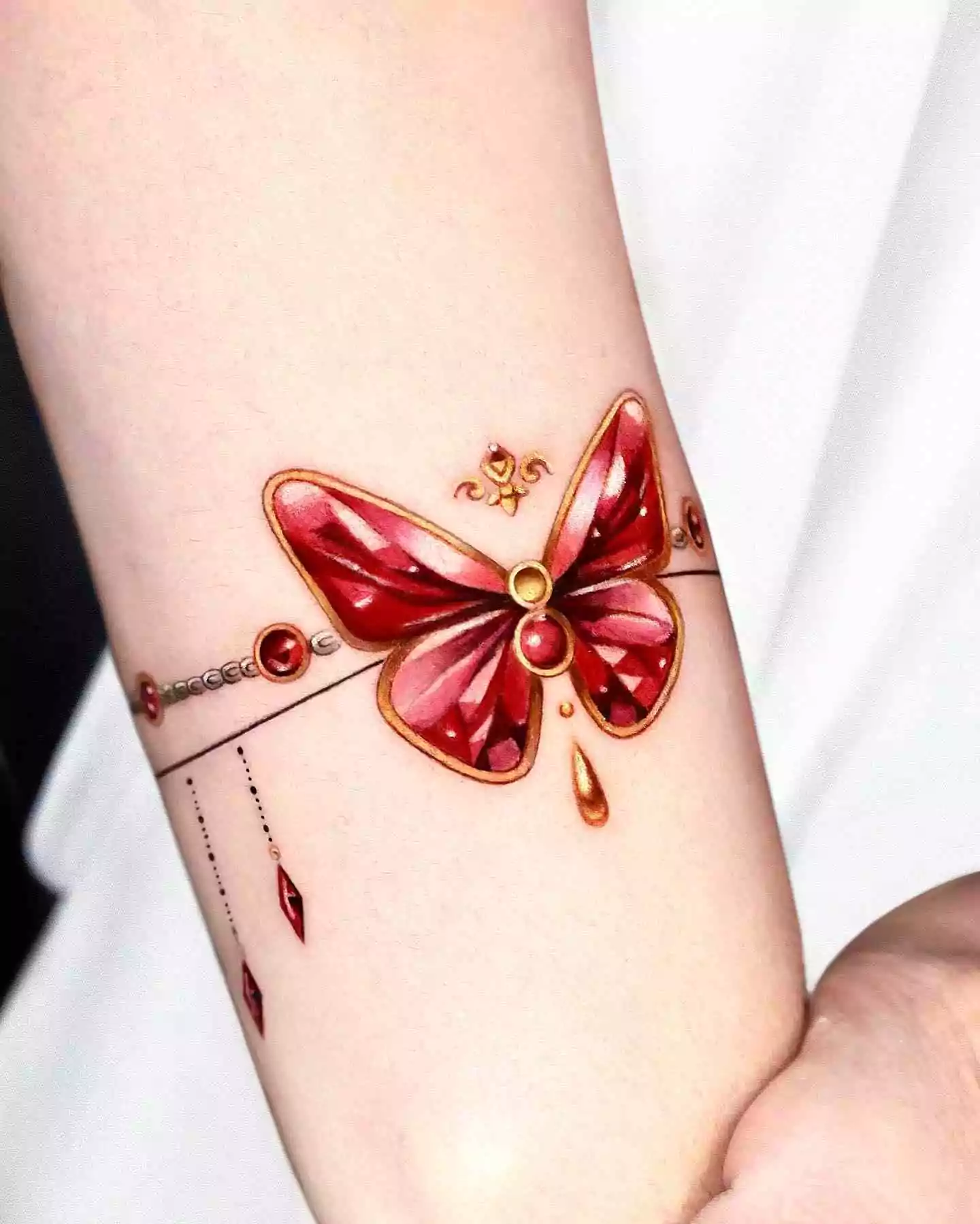 butterfly tattoo in bracelet style