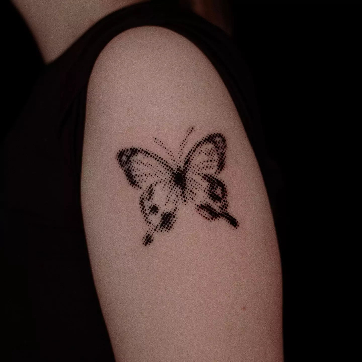 dots butterfly tattoo