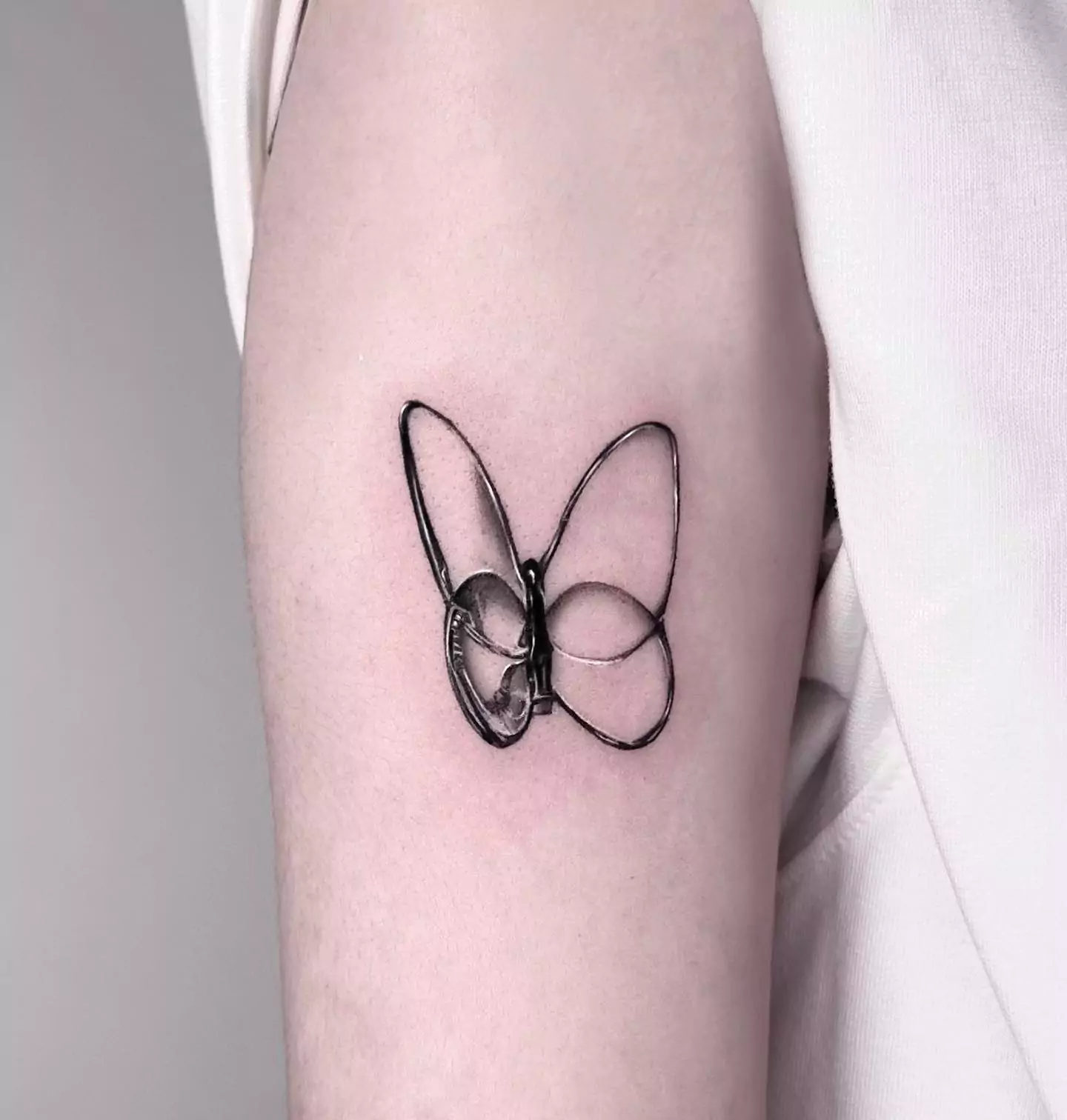 glass style butterfly tattoo