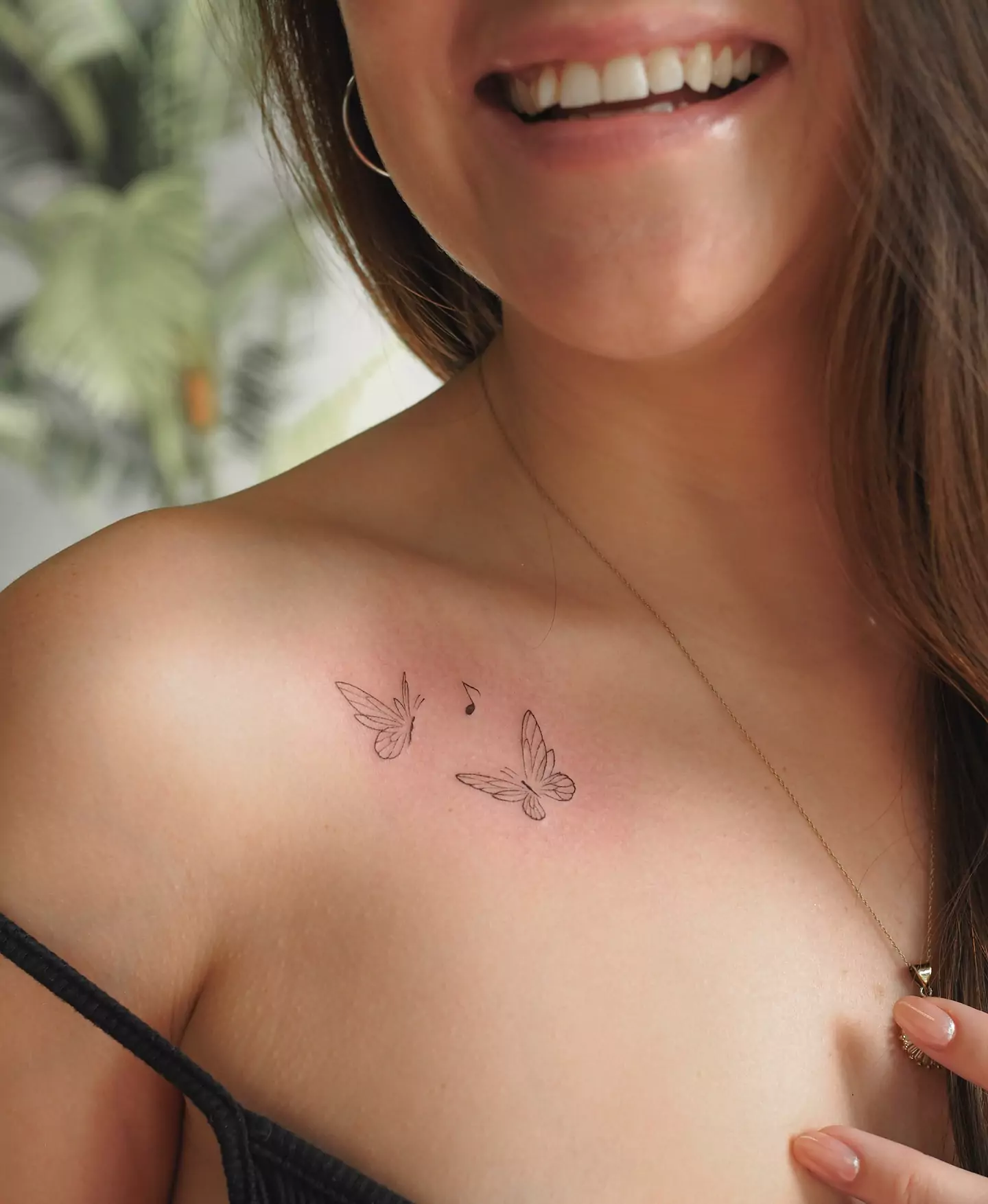 realistic butterfly tattoo on women