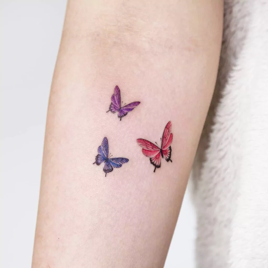 simple colored butterfly tattoos