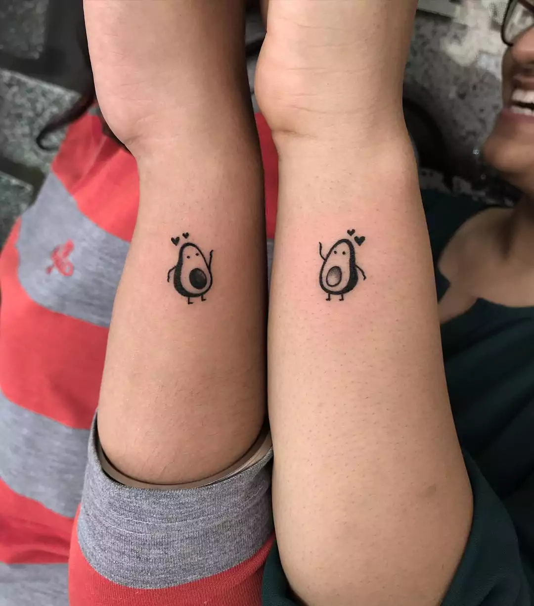 Avocado tattoos for BFF