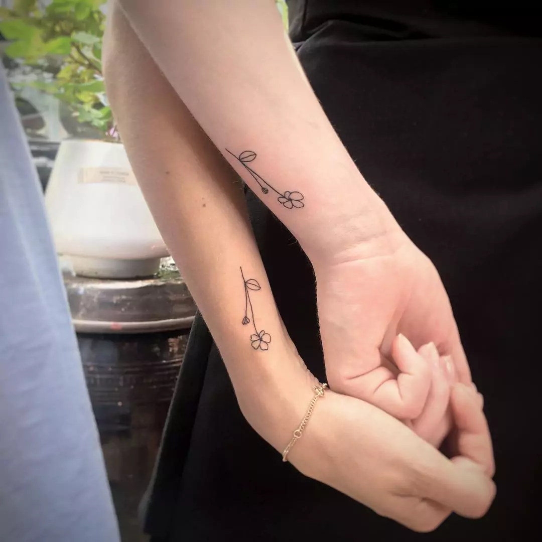 Flowers BFF tattoos