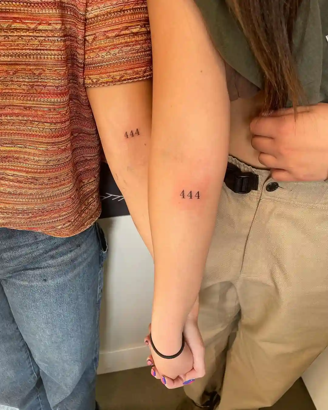 Matching 444 tattoos for best friends