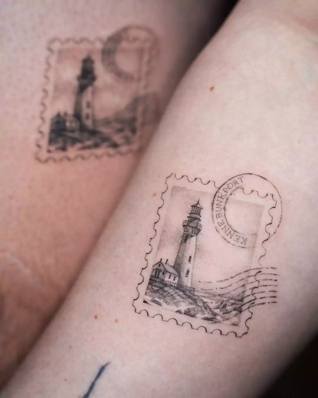 Matching Stamp tattoos