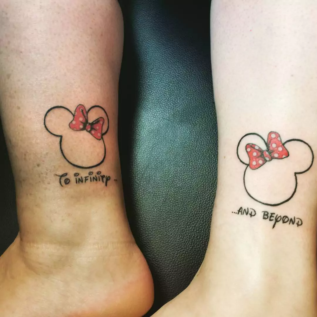 Matching To infinity and beyond tattoos