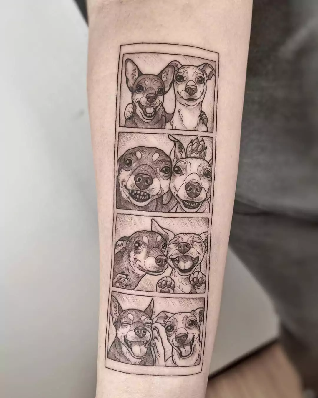 Matching dog tattoos for friends