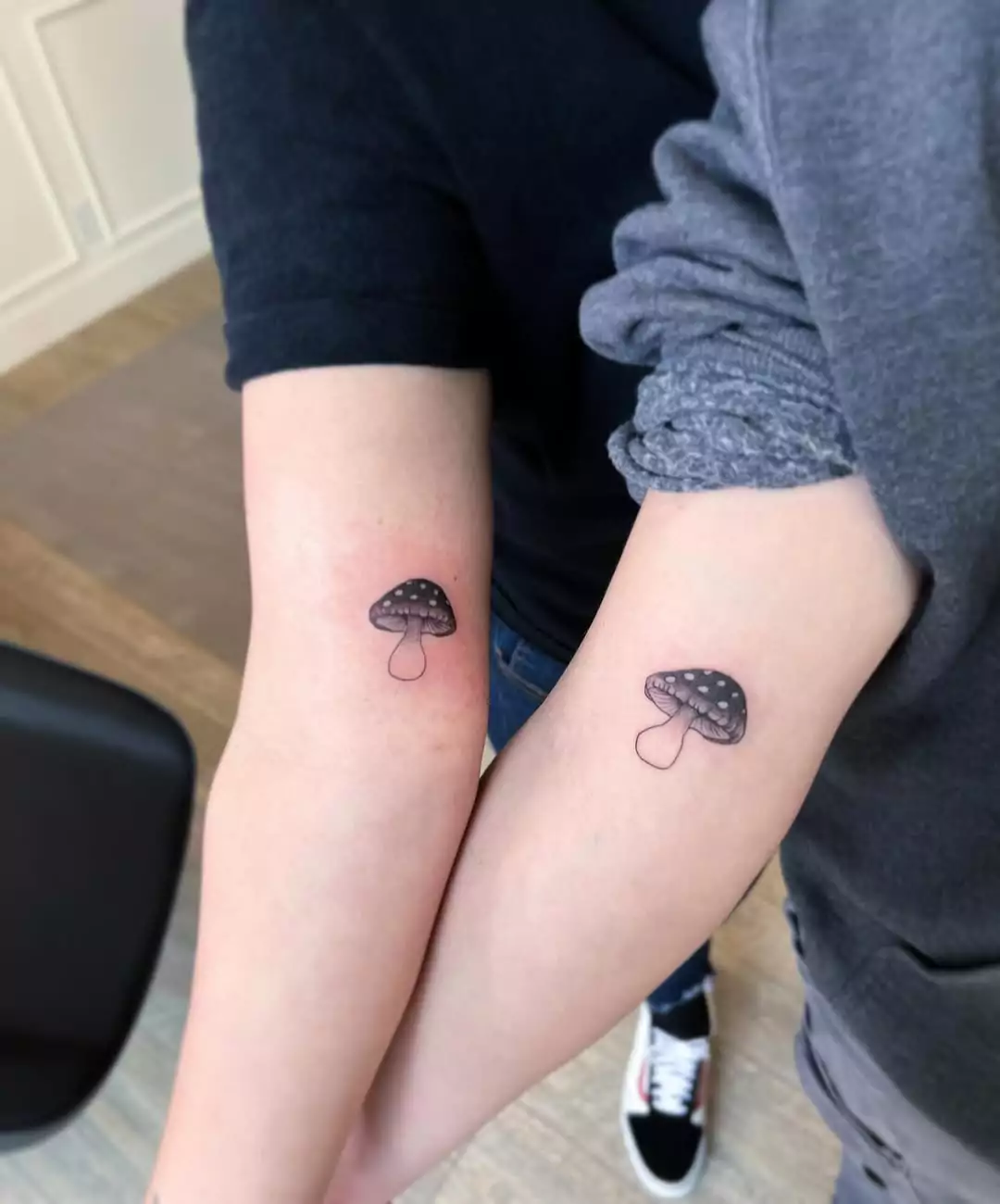 Mushroom tattoos for best friends