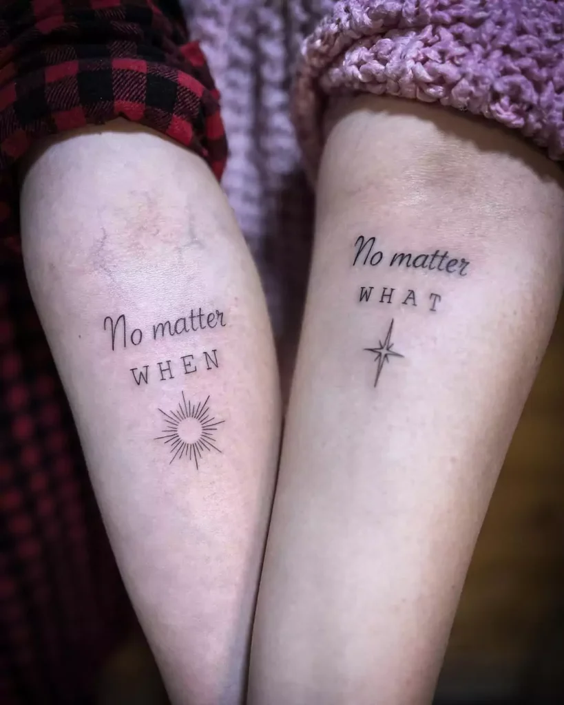 No matter what, no matter where, tattoos for friends on hand