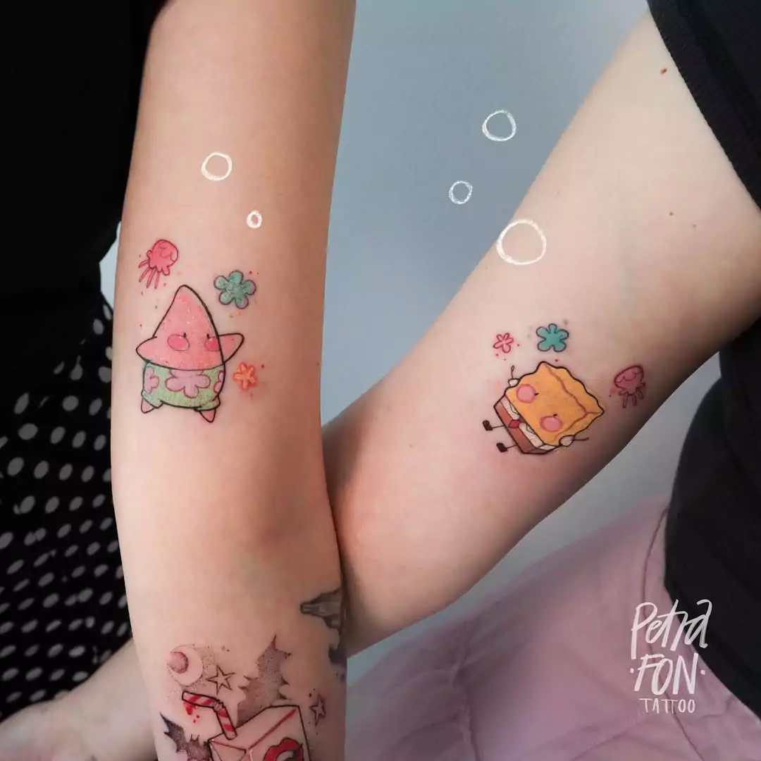 Sponge b tattoos for friends