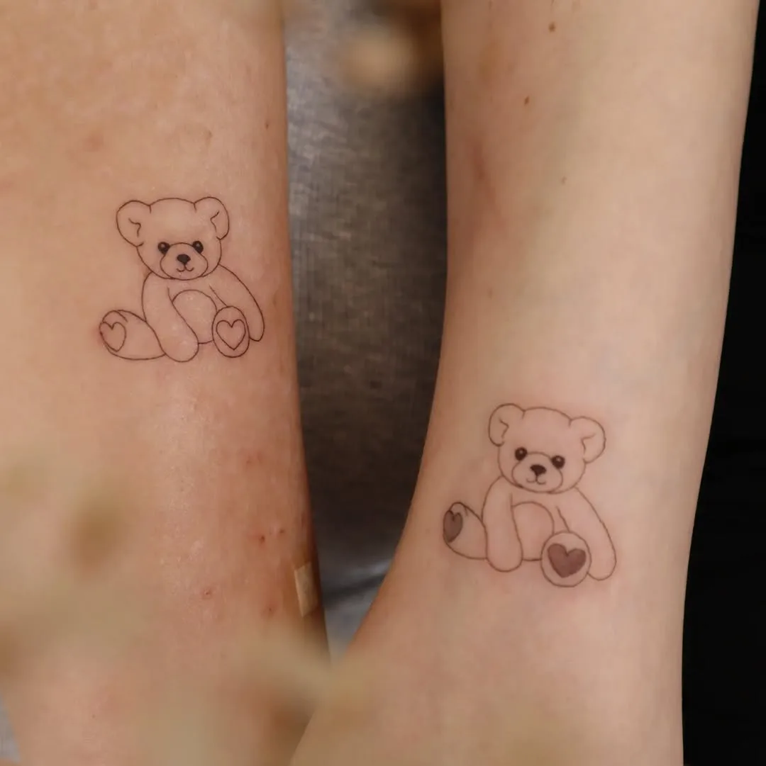 Teddy bear tattoos for best friends