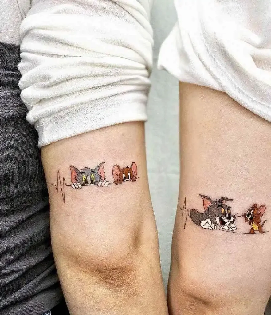 Tom and Jerry tattoos for BFF